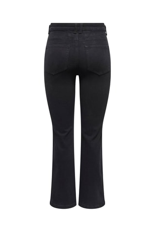 Jean flare taille haute- Noir chiné