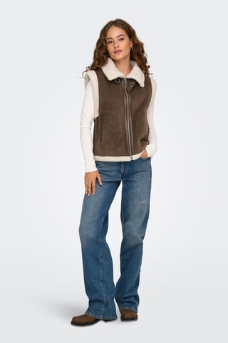 Veste sans manches en velours - Marron
