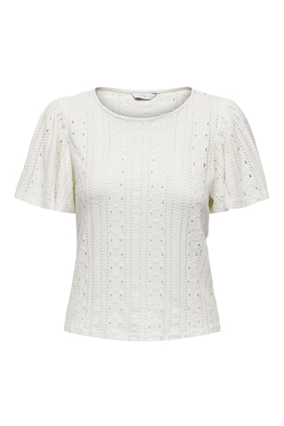 Top en broderie anglaise - Blanc