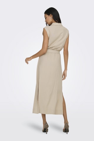 Robe chemise en lin - Gris clair 