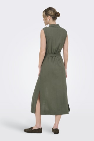 Robe chemise en lin - Vert olive