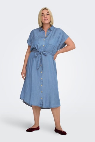 Robe chemise en jean - Bleu cobalt