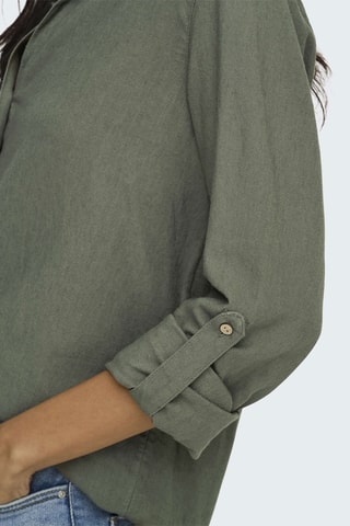 Chemisier loose en lin - Vert olive