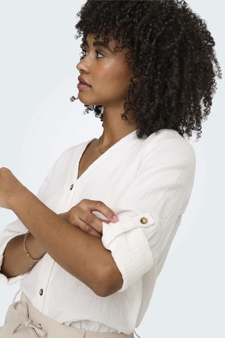 Chemisier regular en coton biologique - Blanc