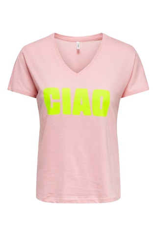 T-shirt regular en coton biologique - Rose poudré