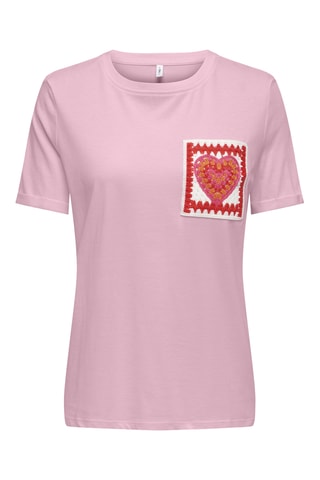 T-shirt regular en coton biologique - Rose
