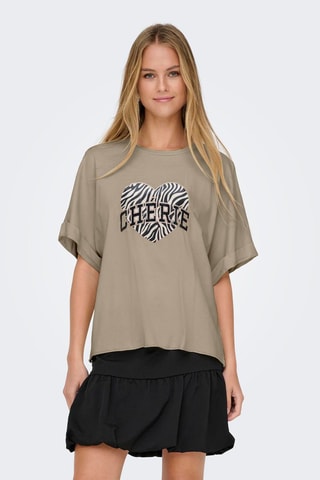 T-shirt regular en coton biologique - Beige