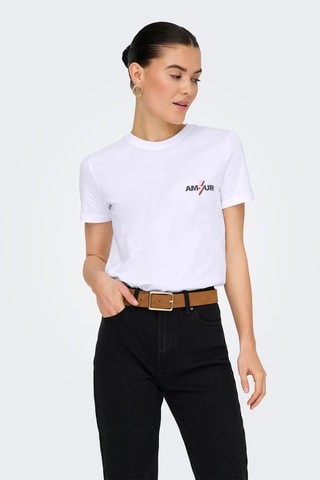 T-shirt regular en coton biologique - Blanc