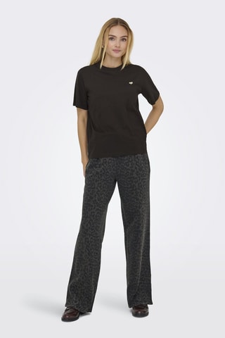 T-shirt regular en coton biologique - Marron foncé