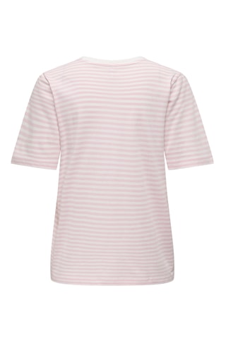 T-shirt regular en coton biologique - Rose et blanc