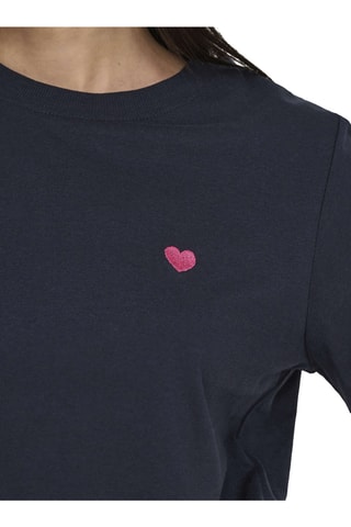 T-shirt regular en coton biologique - Bleu foncé