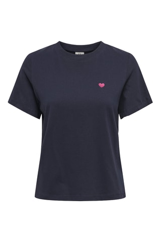 T-shirt regular en coton biologique - Bleu foncé