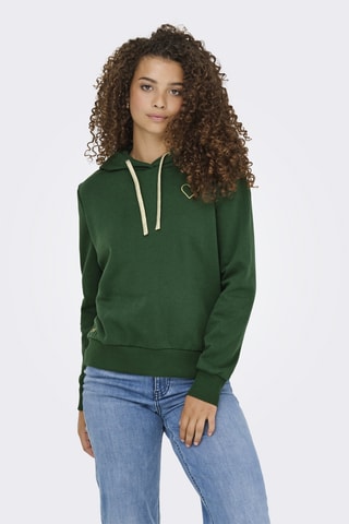 Sweat en coton biologique à capuche - Vert foncé