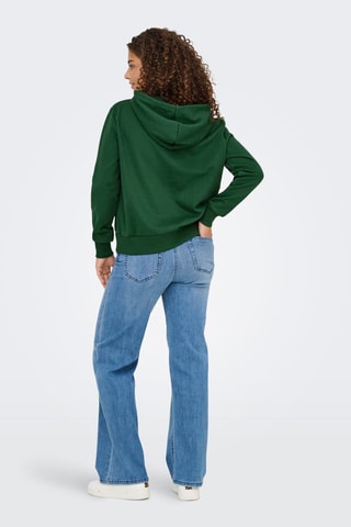 Sweat en coton biologique à capuche - Vert foncé