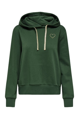 Sweat en coton biologique à capuche - Vert foncé