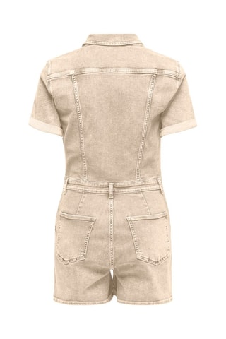 Combishort en jean - Ecru