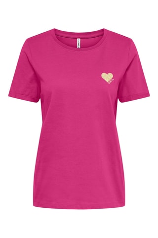 T-shirt regular en coton biologique - Rose foncé