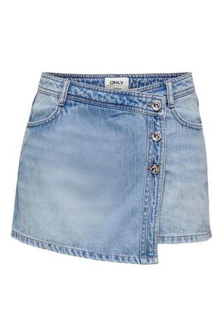 Jupe-short en jean taille haute - Bleu