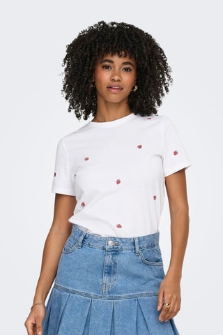 T-shirt regular en coton biologique - Blanc