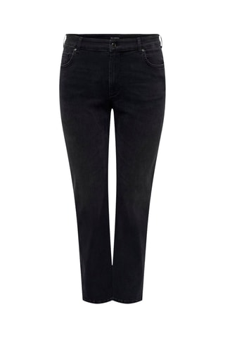 Jean droit en coton biologique taille haute - Noir