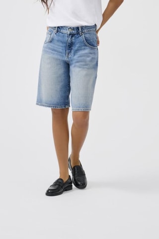 Short baggy en jean et coton biologique taille haute - Ciel