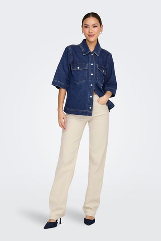 Chemisier regular en jean - Bleu marine