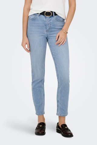 Jean straight taille haute - Ciel