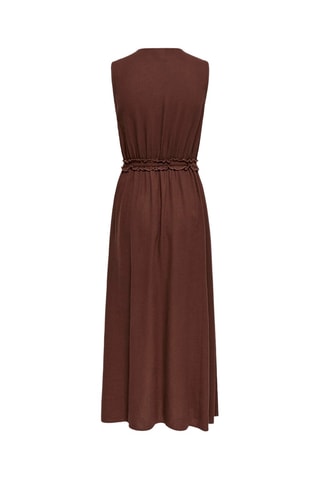 Robe longue en lin - Marron foncé