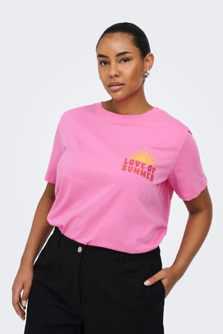 T-shirt regular en coton biologique - Rose