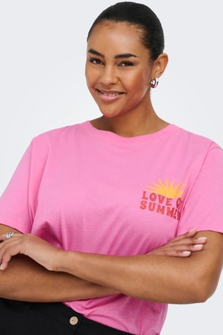 T-shirt regular en coton biologique - Rose