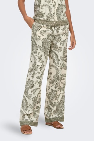 Pantalon regular en lin - Vert foncé