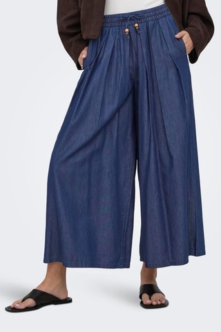 Jean wide legs taille haute - Bleu foncé