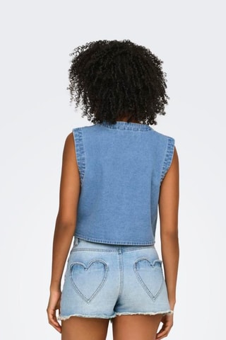 Veste en jean sans manches - Ciel