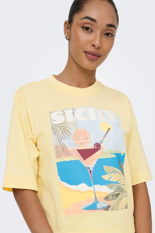 T-shirt regular en coton biologique - Jaune