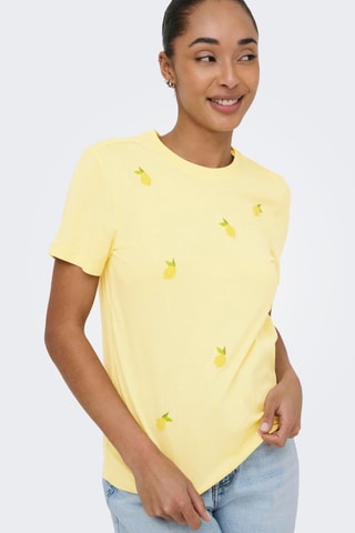 T-shirt regular en coton biologique - Jaune