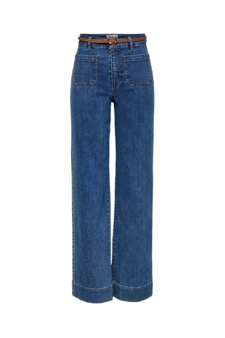 Jean wide legs taille haute - Bleu