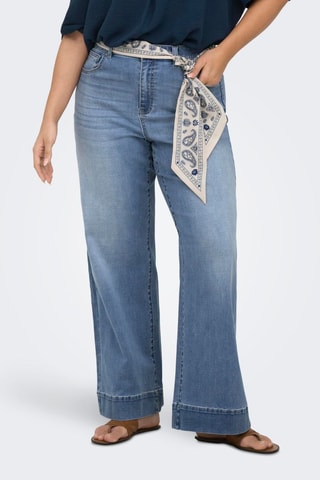Jean wide legs taille haute - Bleu