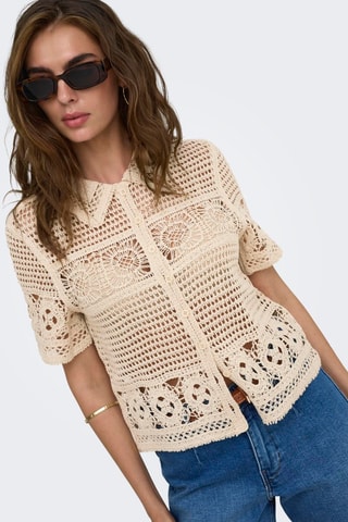 Top en crochet - Ecru