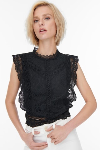 Top en dentelle Noir