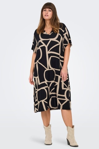 Robe trapèze - Noir et beige