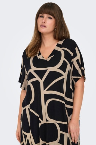 Robe trapèze - Noir et beige