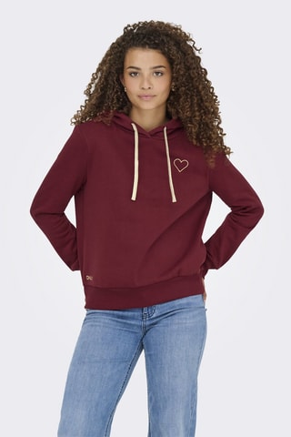 Sweat à capuche en coton biologique - Bordeaux