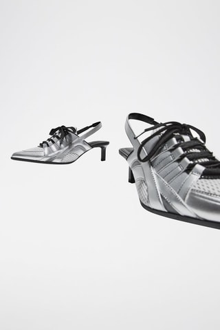 Zapatos de tacón - Plateado y negro