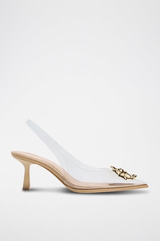 Zapatos de tacón - Transparente y dorado