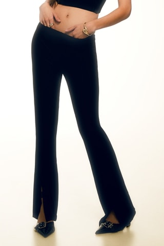 Pantalón flare de terciopelo - Negro