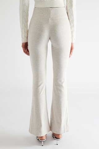 Pantalón flare de tiro alto - Beige
