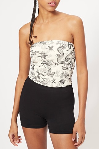 Top bustier - Blanco y negro