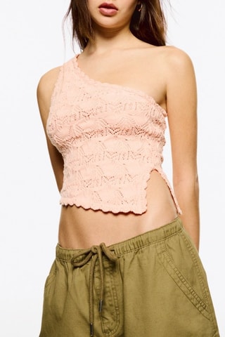 Crop top asimétrico - Rosa