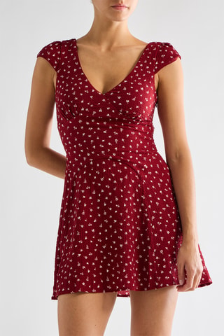 Vestido trapecio - Burdeos