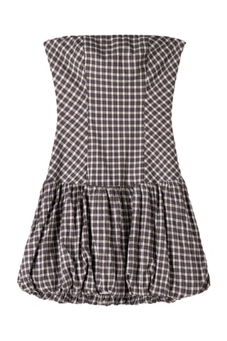 Vestido bustier - Marrón y blanco